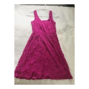 floral print dress with bow tie back - DELIAS